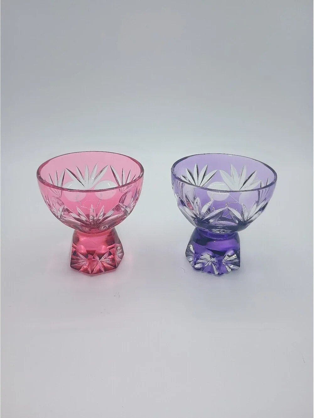 Edo Kiriko Hand-cut Glass Cold Sake Glasses - Set of 2